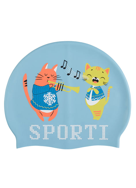 Sporti Fa-La-La-La-Paws Silicone Swim Cap Jr