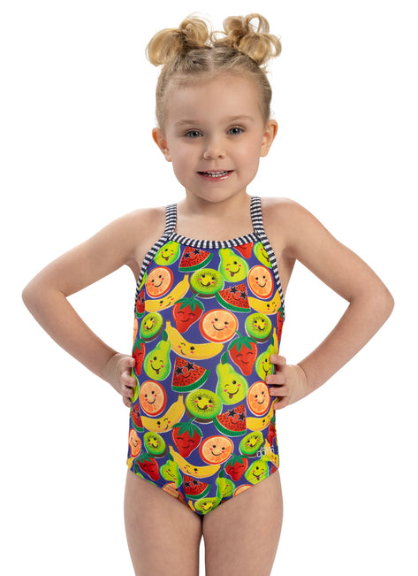 Dolfin Girls' Fruit Print One Piece Swimsuit (Toddler, Little Kid)