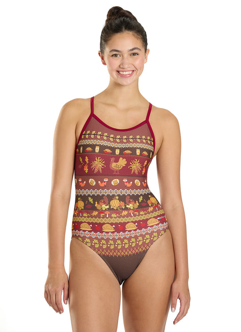 Sporti Harvest Splash Thin Strap One Piece Swimsuit (22-44)