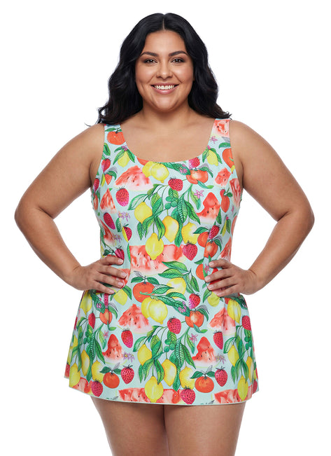 Sporti Plus Size Riviera Picnic Swim Dress