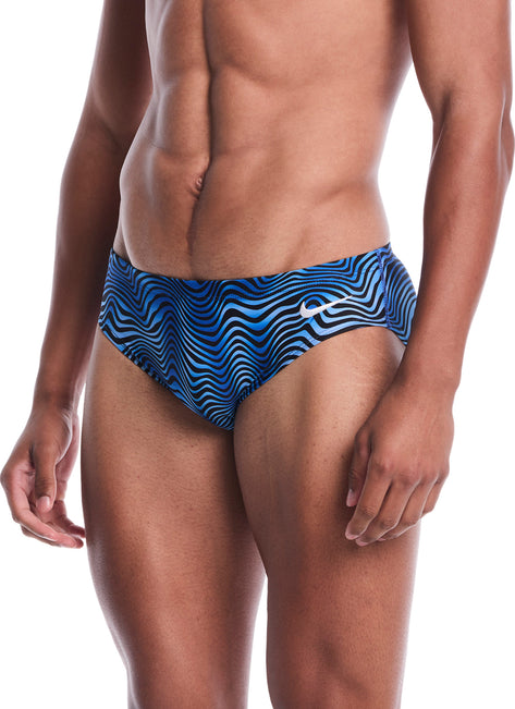 Nike Men's Hydrastrong Water Stripe Brief Swimsuit
