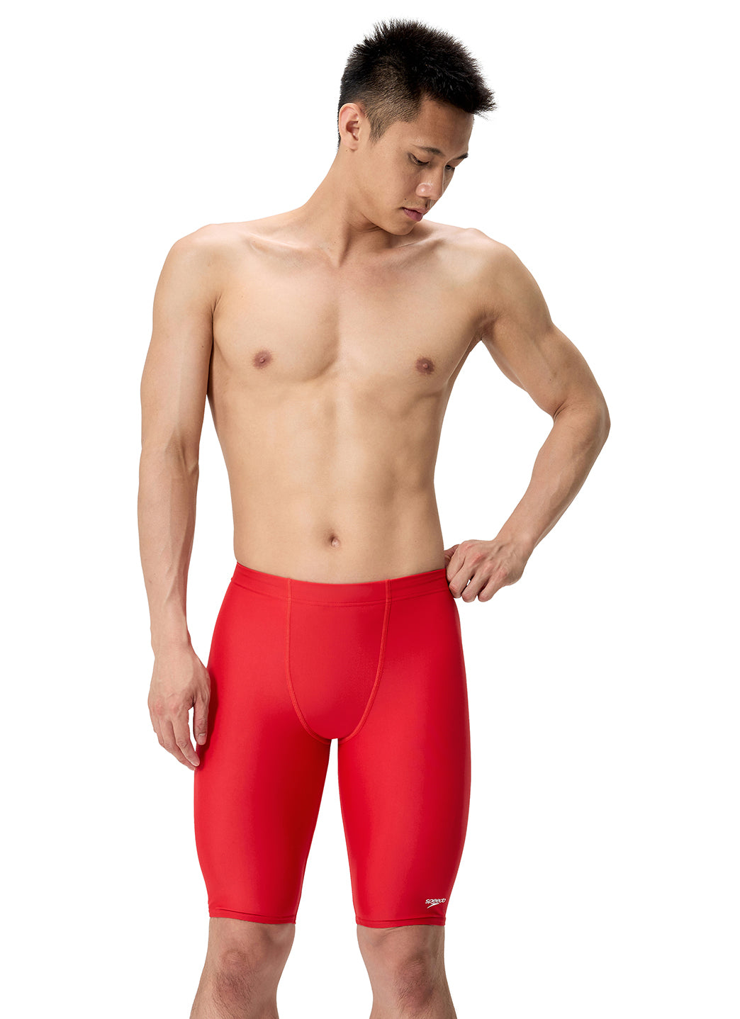Speedo Men's Solid Endurasoft Jammer Swimsuit at SwimOutlet.com