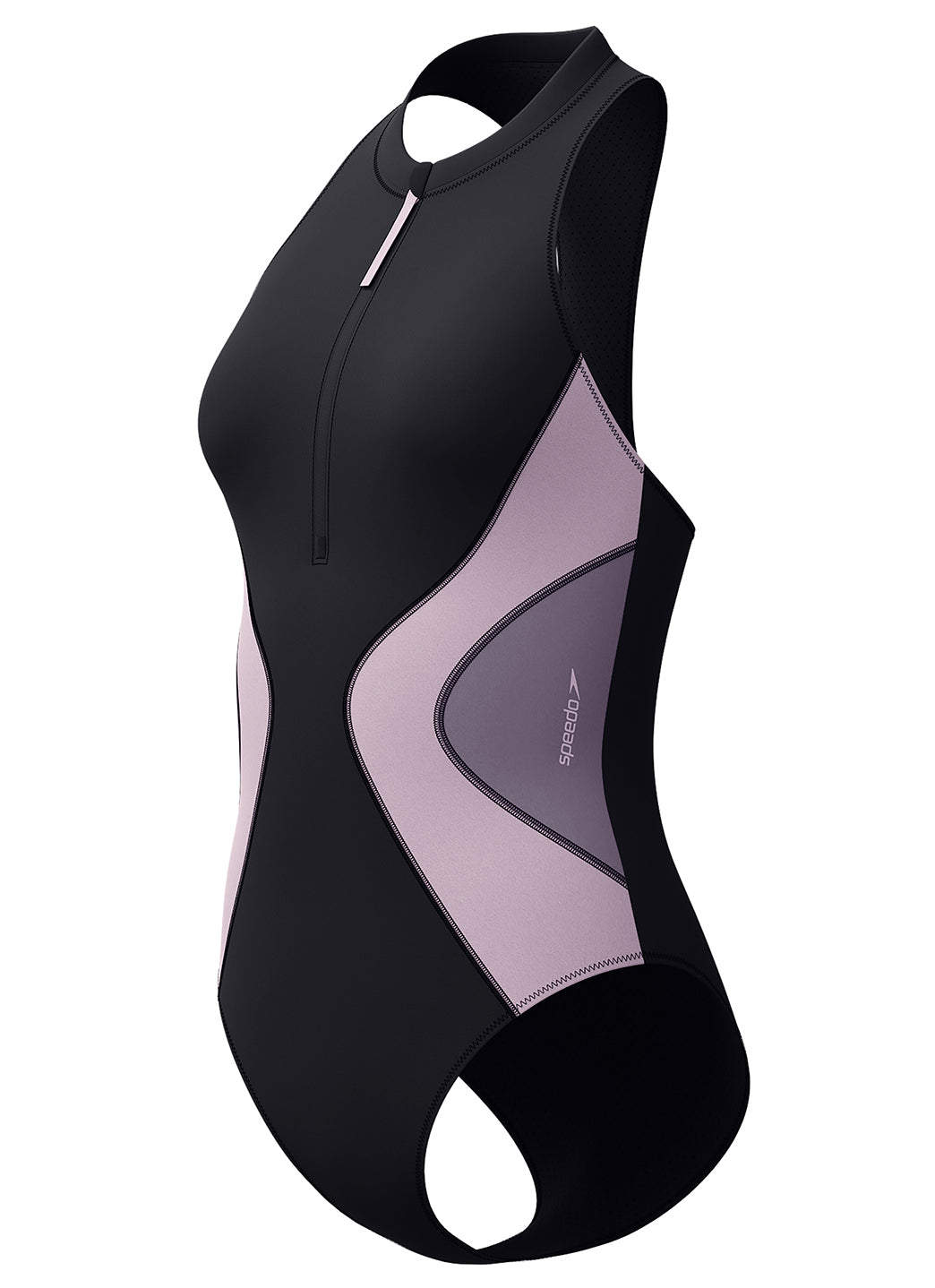 水着 SPEEDO / CLANE SEPARATES HIGH WAIST SWIM Speedo Women's Colorblock Zip Neck One Piece Swimsuit at