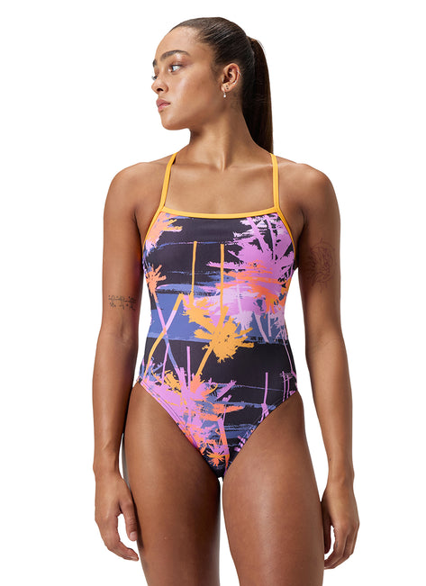 Speedo Vibe Women's Printed Web Back One Piece Swimsuit
