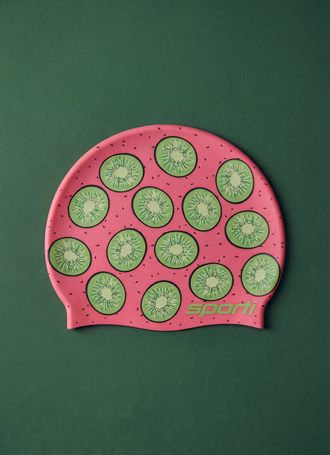 Sporti Kiwi Love Silicone Swim Cap