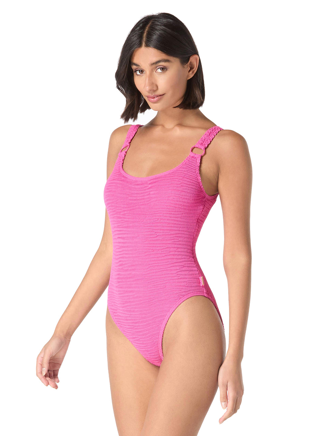 Vince Camuto Women's Ocean Ripple Scoop Neck Ring One Piece