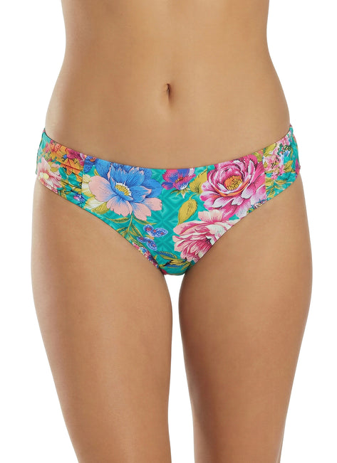 Johnny Was Women's Sweetspire Ruched Hipster Bikini Bottom Swimsuit