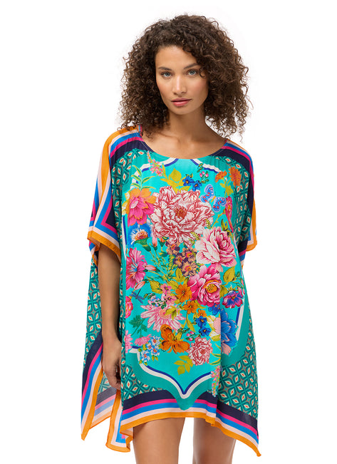 Johnny Was Women's Sweetspire Boat Neck Kaftan Cover Up