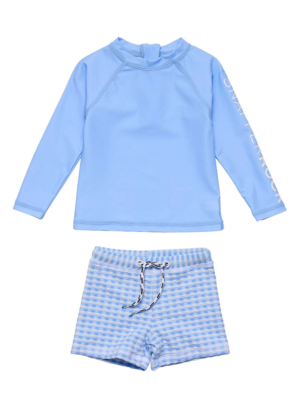 Snapper Rock Boys' Seaside Blue Long Sleeve Rash Guard Set (Baby ...