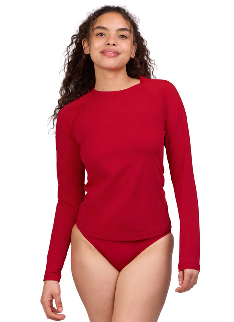 JOLYN Women's Solid Daniela Long Sleeve Rashguard