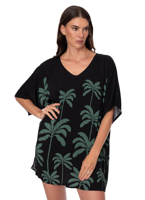 Jantzen Women's Tropical Palms Celia Tunic Cover Up