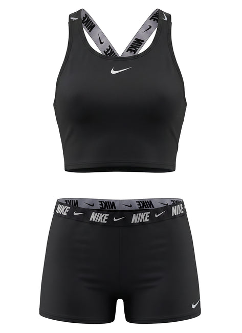 Nike Girls' Logo Tape Crossback Two Piece Midkini Set (Big Kid)