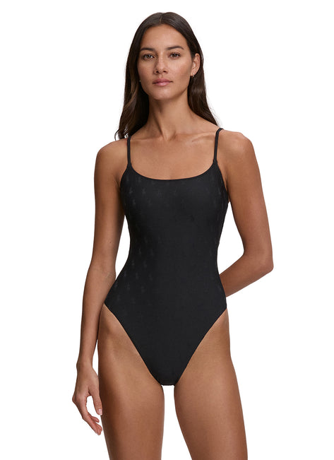 Polo Ralph Lauren Women's Logo Jacquard Kennedy One Piece Swimsuit