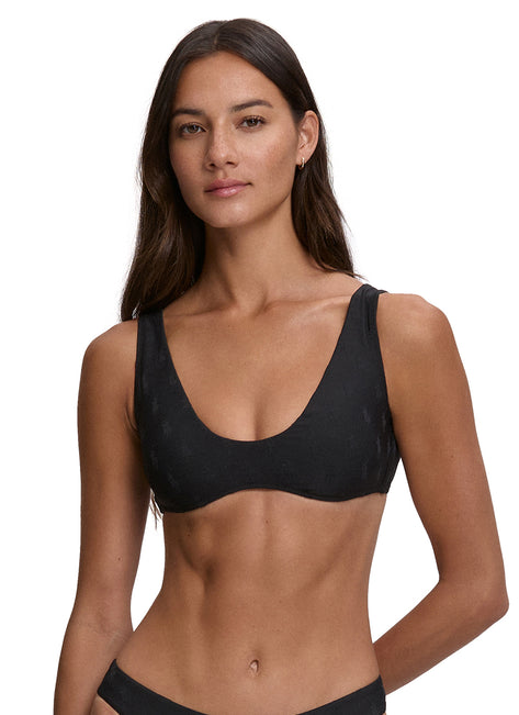 Polo Ralph Lauren Women's Logo Jacquard Deep Scoop Bralette Bikini Top