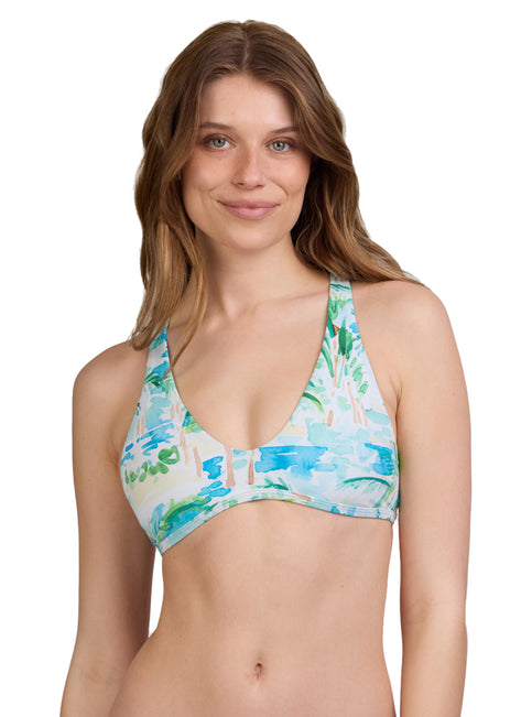 JOLYN Women's Doris Cocopalm Racerback Bikini Top