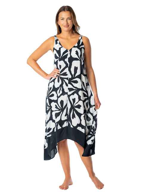 Jantzen Women's Floral Outline Maggie Scarf Dress Cover Up