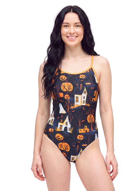 Sporti Spooky Hollow Thin Strap One Piece Swimsuit (22-44)