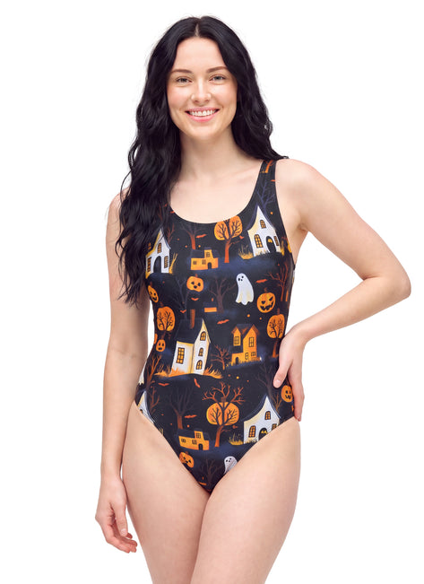 Sporti Spooky Hollow Wide Strap One Piece Swimsuit (22-44)
