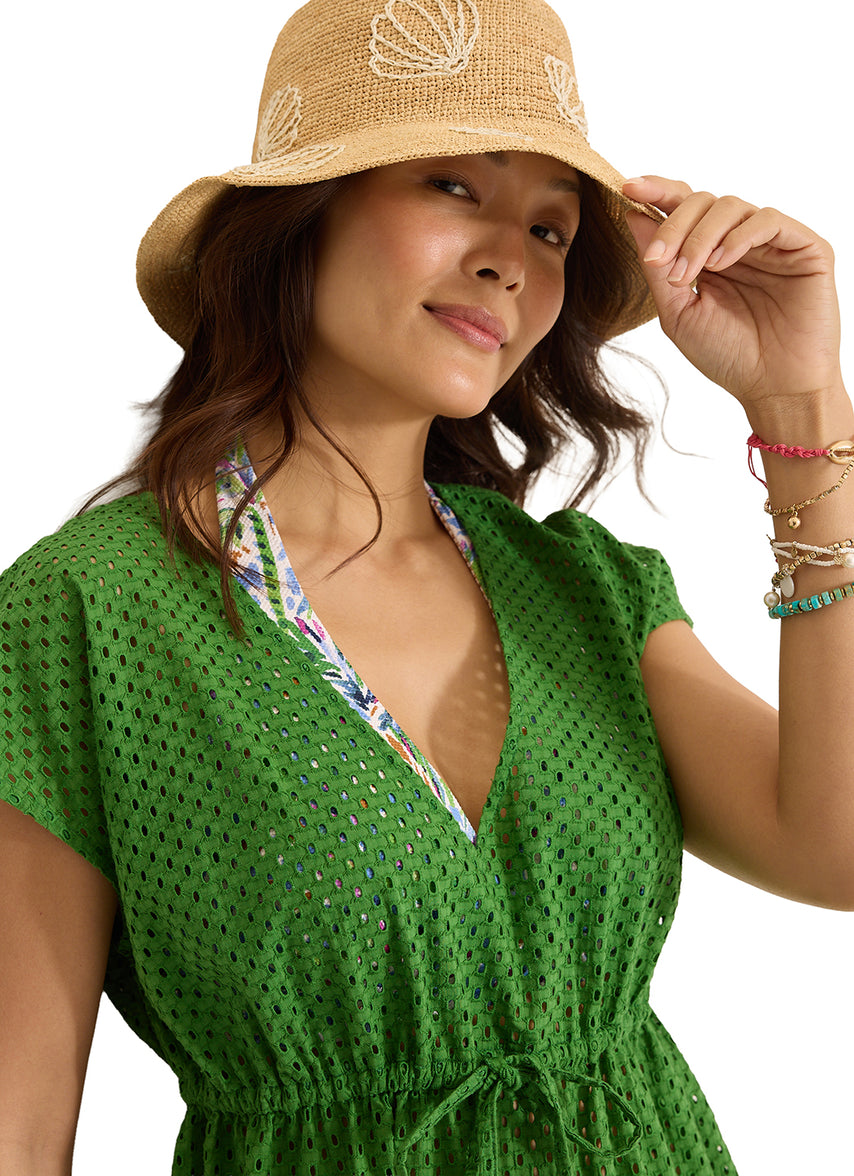tommy bahama dress with shorts Tommy Bahama Women's Marina Del Mar V-Neck Cinch-Waist Dress - Summer Grey Hthr