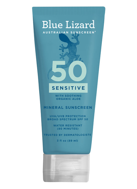 Blue Lizard Sensitive Mineral SPF 50 Sunscreen Lotion Tube 3 oz