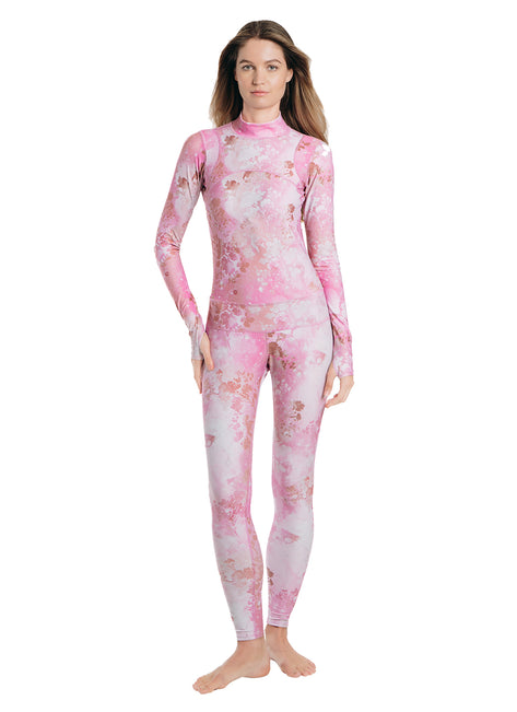 TUTUBLUE Women's Pink Sky Classic UPF 50+ Long Slevee Unitard