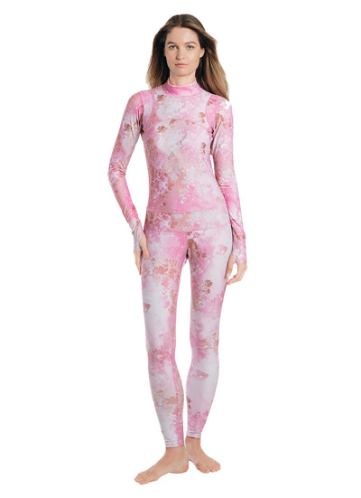 TUTUBLUE Women's Pink Sky Classic UPF 50+ Long Sleeve Full Body Swimsuit