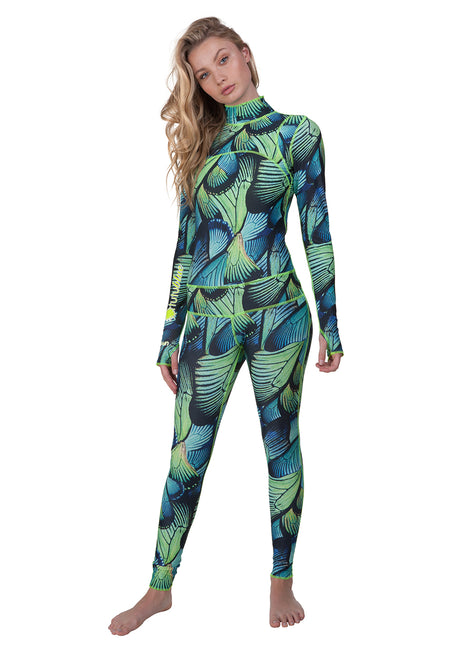 TUTUBLUE Women's Turq Flyer Classic UPF 50+ Long Slevee Unitard