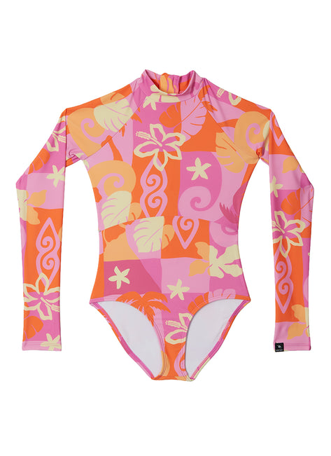 Rip Curl Girls' Tropical Dawn Long Sleeve One Piece Surf Suit (Big Kid)