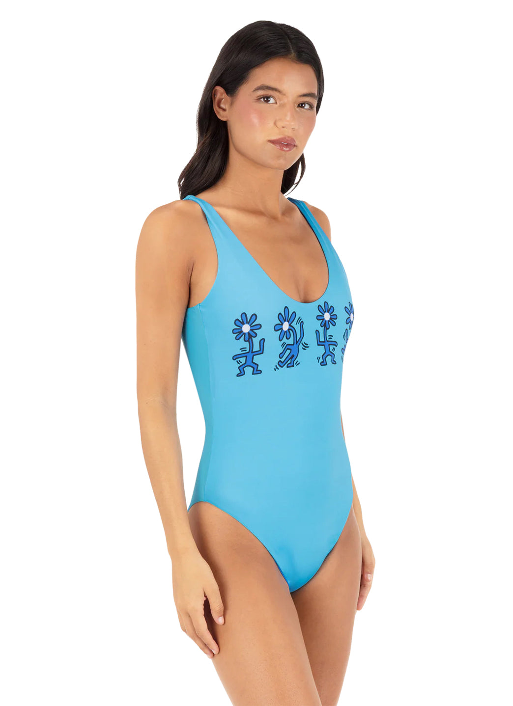 Hurley Women's RVSB Dancing Daisies Moderate One Piece Swimsuit at