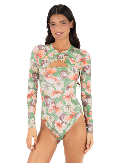 Hurley Women's Gingko Cloud Max Cross Yoke Moderate One Piece Surfsuit