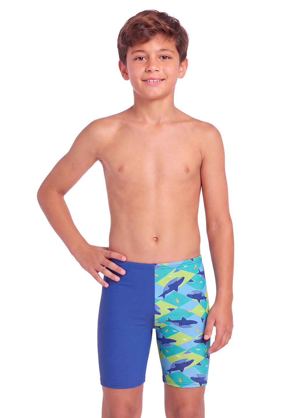 Speedo Boys' Shark Print Jammer Swimsuit (Baby, Toddler, Little Kid) at ...