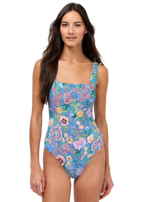 Johnny Was Women's Lillliana Reversible Square Neck One Piece Swimsuit