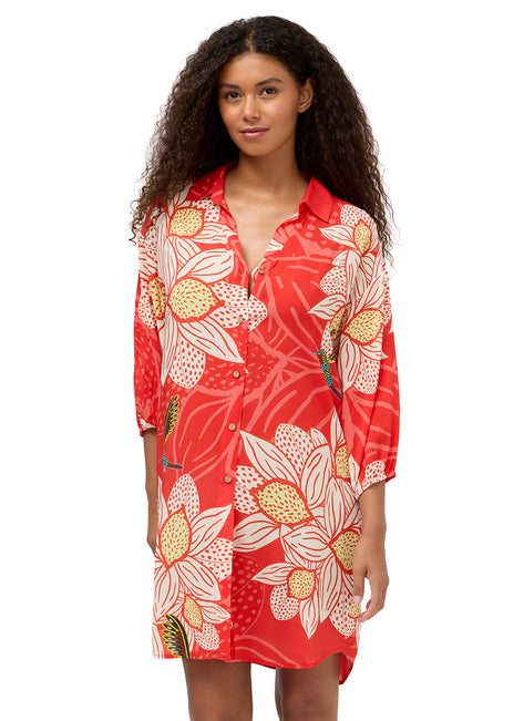 Johnny Was Women's Zerua JW x Ashley Percival Button Down Shirt Dress