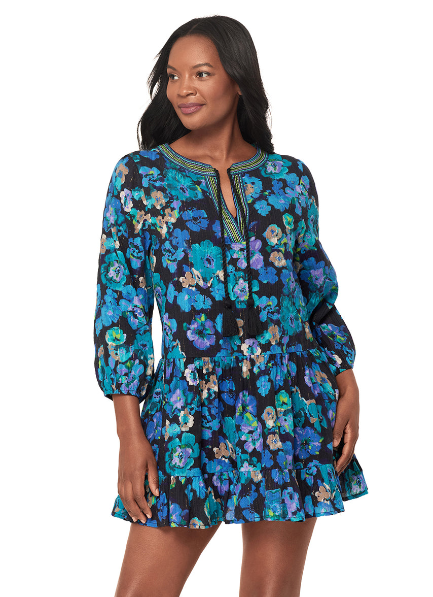 Miraclesuit Women's Secret Garden Beach Dress Cover Up - Black/Multi