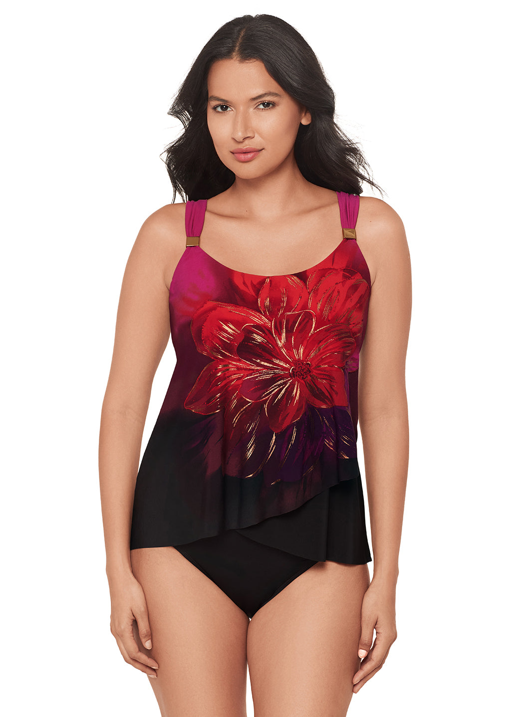 Miraclesuit Women's Petali Rosa Dazzle Tankini Top at SwimOutlet.com