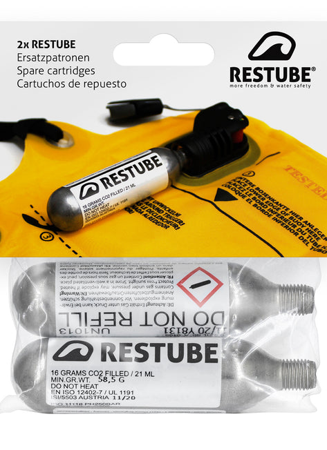 RESTUBE CO2 Cartridges (16 g) 2 Pack