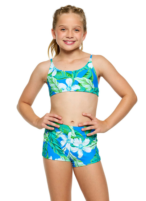 Next Girls Girls' Racerback Bralette/Swim Short Two-Piece Swimsuit Set (Big Kid/Tween)