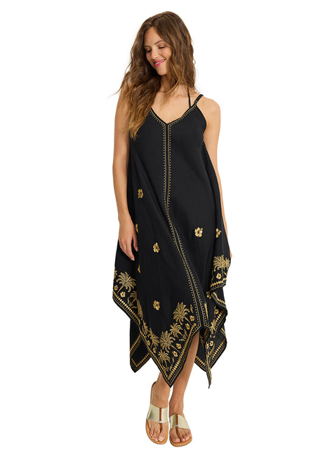 Tommy Bahama Women's Tropic Isles Ikat Embroidered Scarf Dress Cover Up
