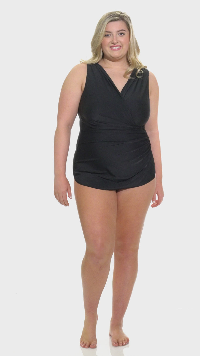 Ischia Enhance Your Shape Super Tummy Control Shaping Swimsuit in Black