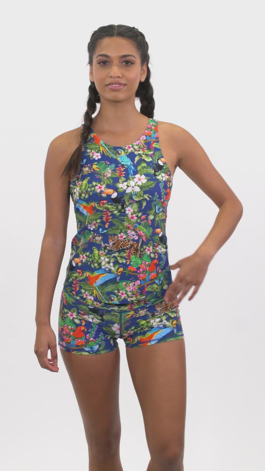 Sporti Active Tropical Oasis High Neck Tankini Top at SwimOutlet.com
