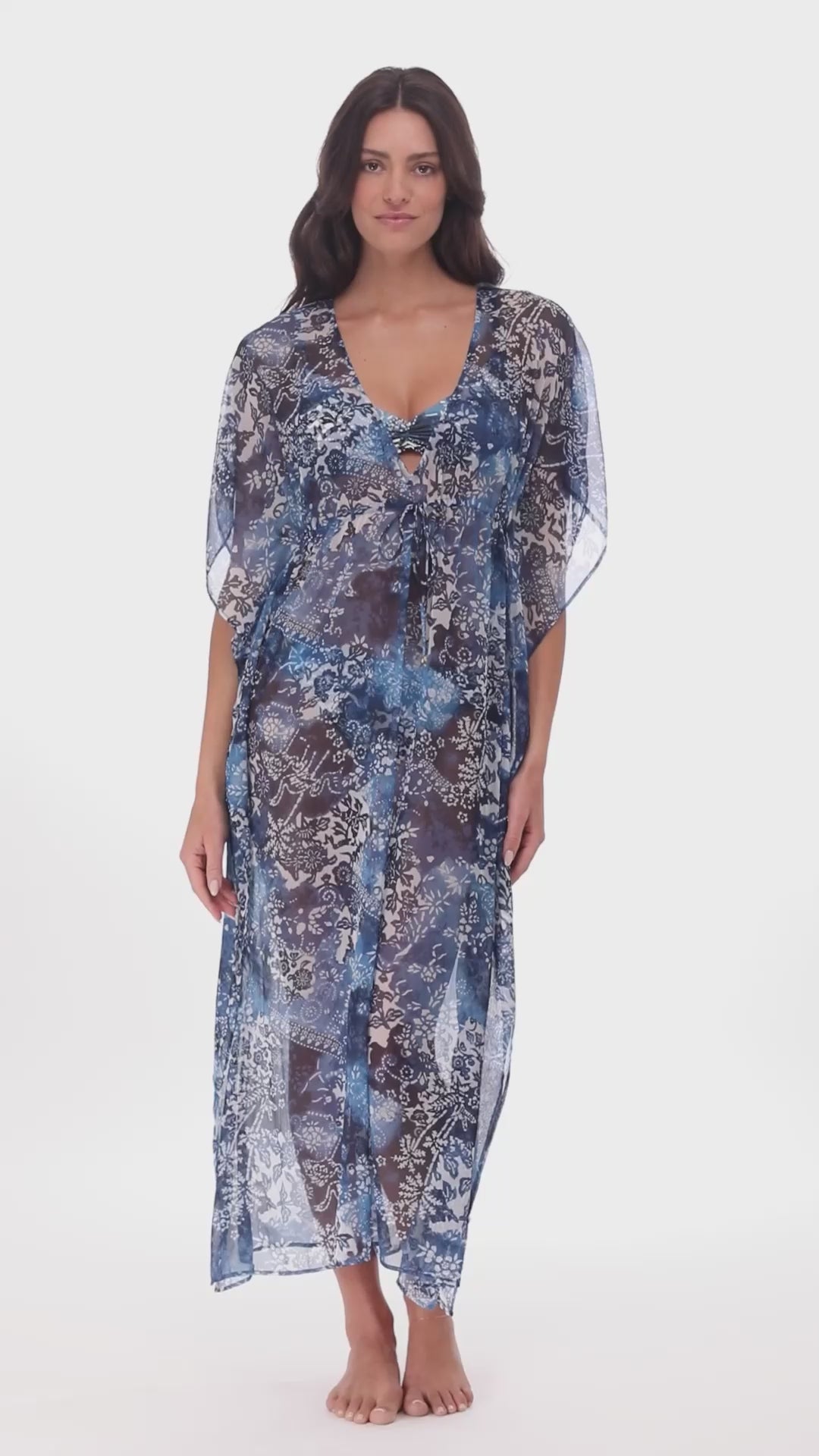 Lauren Ralph Lauren Indigo Patchwork Midi Caftan at