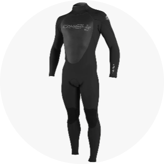 Full-body black wetsuit for swimming, featuring long sleeves and a high collar. Designed for optimal performance and comfort in water sports.