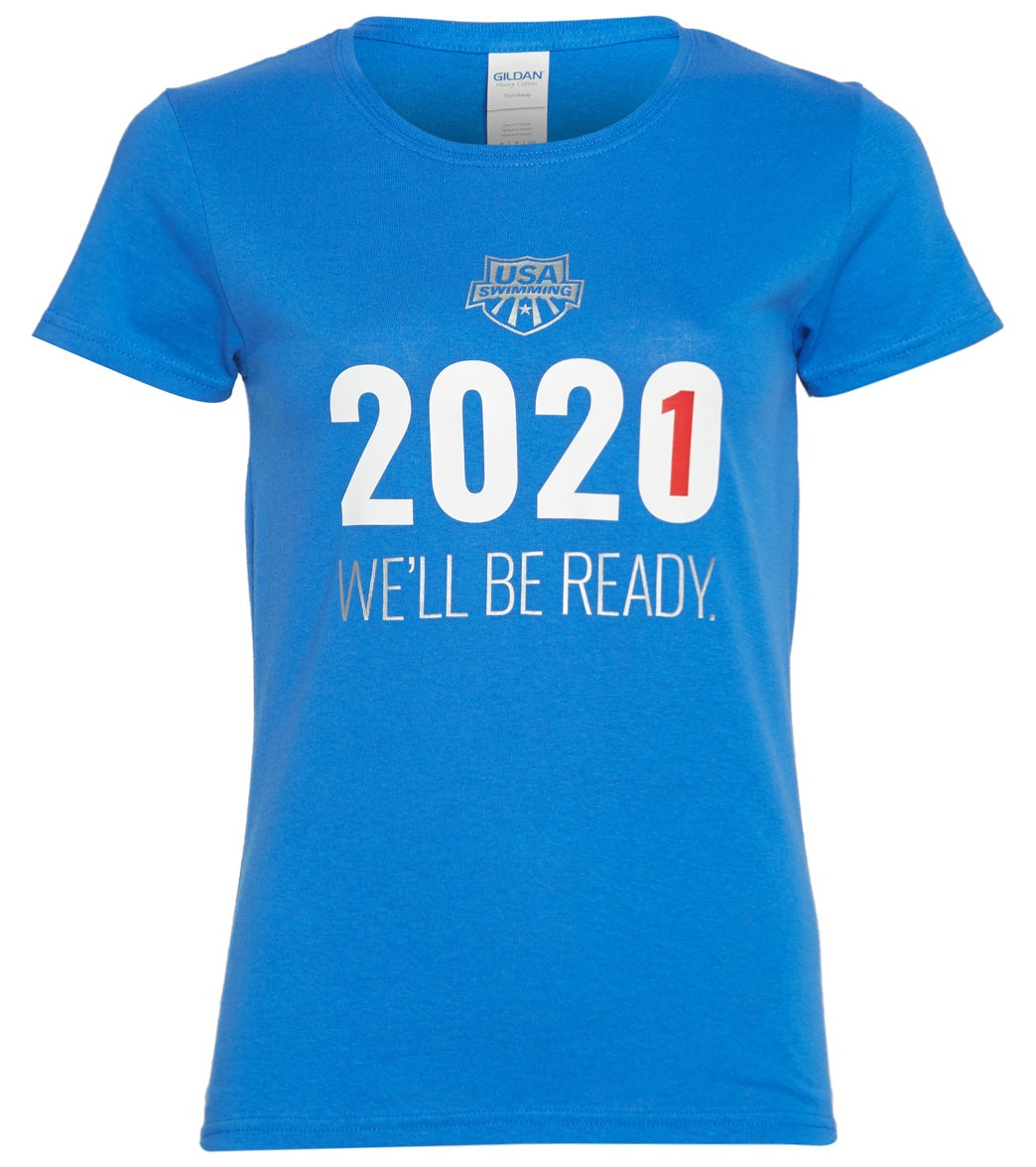 USA Swimming Womens 2021 We Will Be Ready Crew Neck T-Shirt
