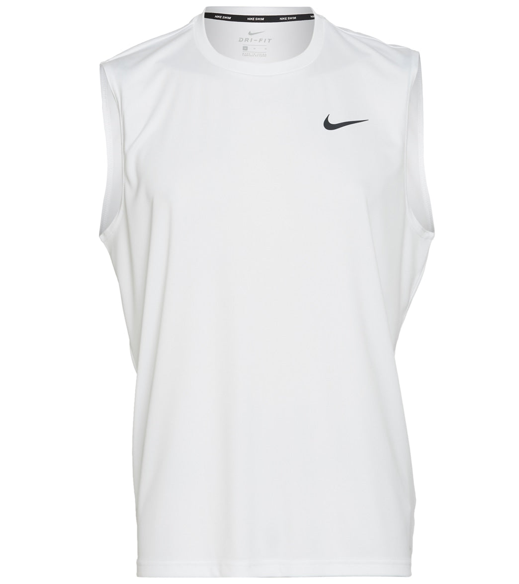 Nike Men's Essential Sleeveless Hydroguard Swim Shirt White at ...
