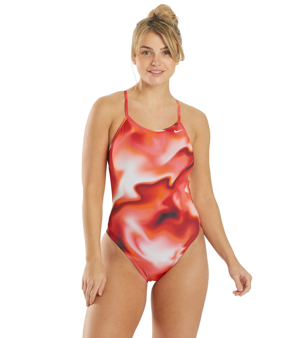 Nike Womens Amp Axis Modern Cut-Out One Piece Swimsuit
