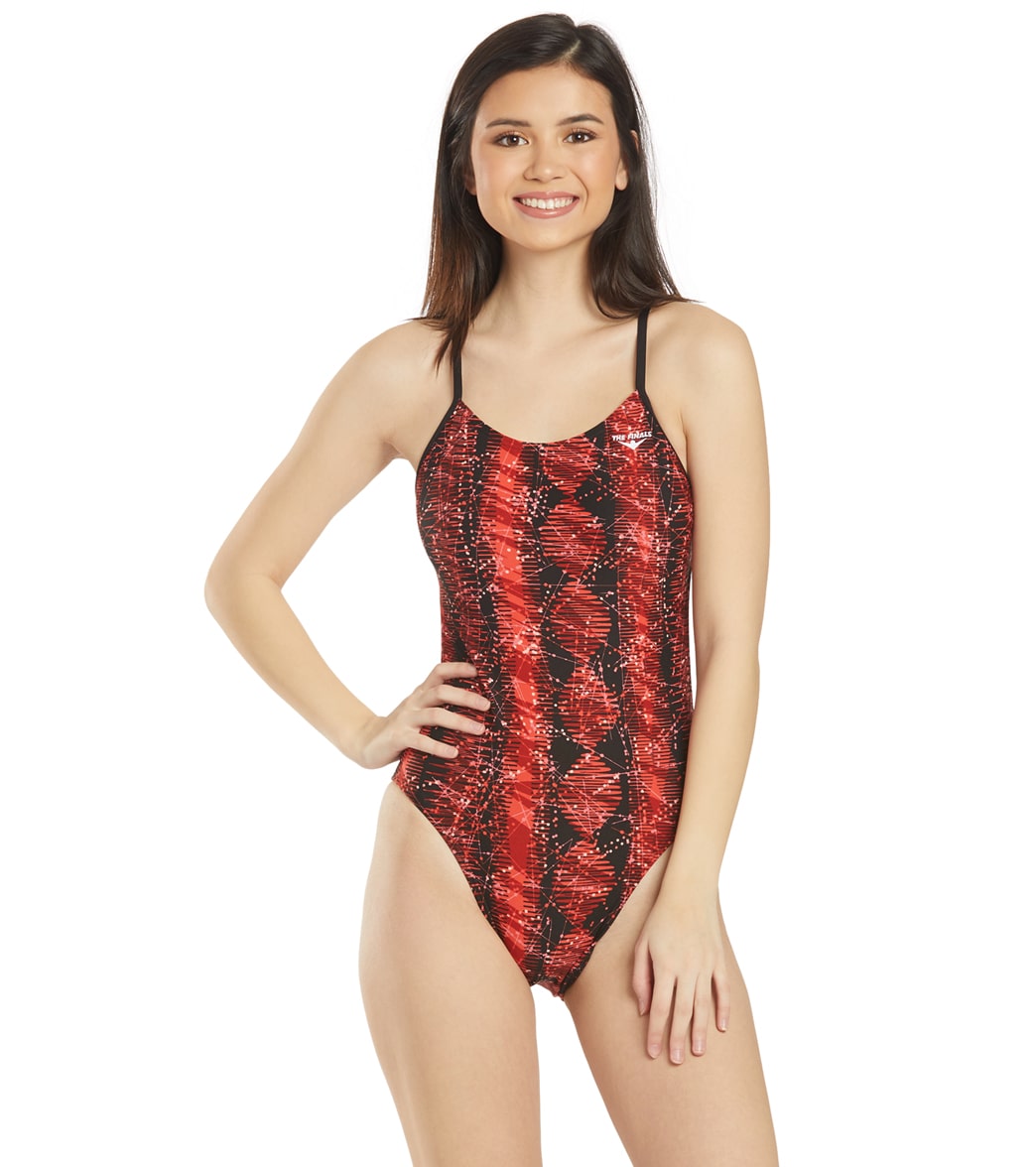 The Finals Womens Edge Swan Back One Piece Swimsuit