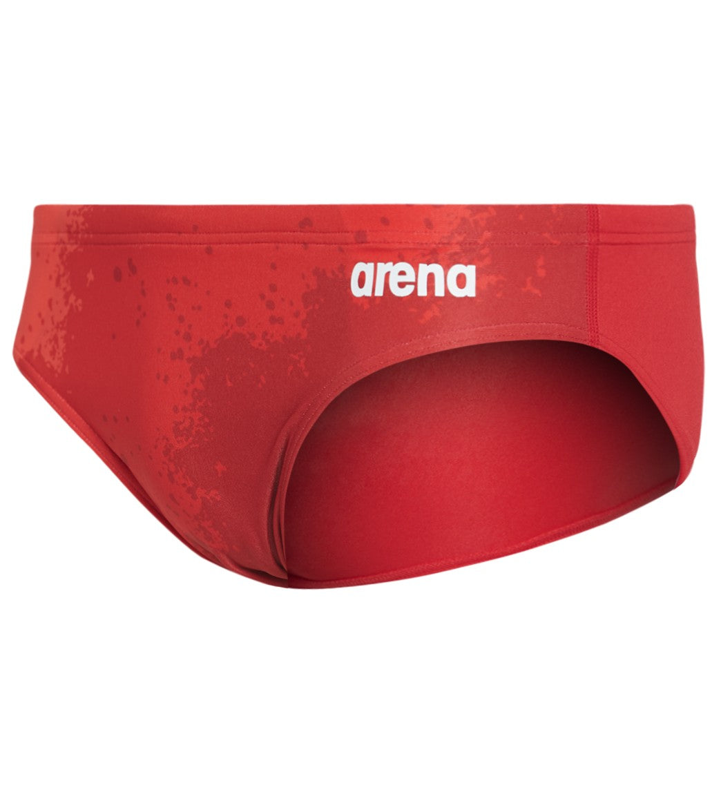 Arena Men's Spraypaint MaxLife Brief Swimsuit Red/Red at