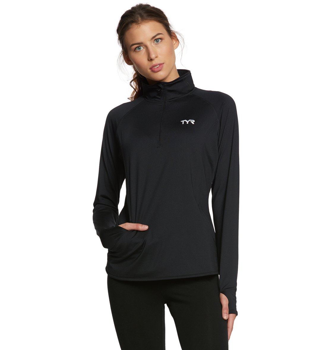 TYR Women's Alliance 1/4 Zip Pullover Warm Up Jacket at SwimOutlet.com
