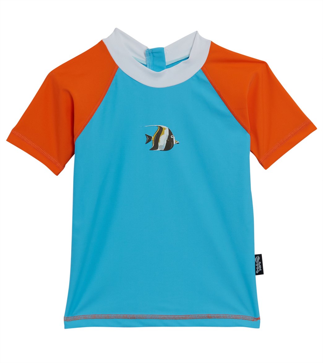 Platypus Australia Boys Aquarium Short Sleeve Rash Guard (Baby, Toddler, Little Kid)