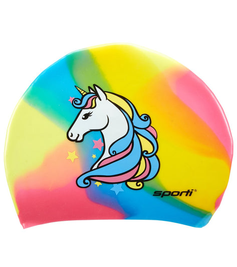Sporti Unicorn Long Hair Silicone Swim Cap